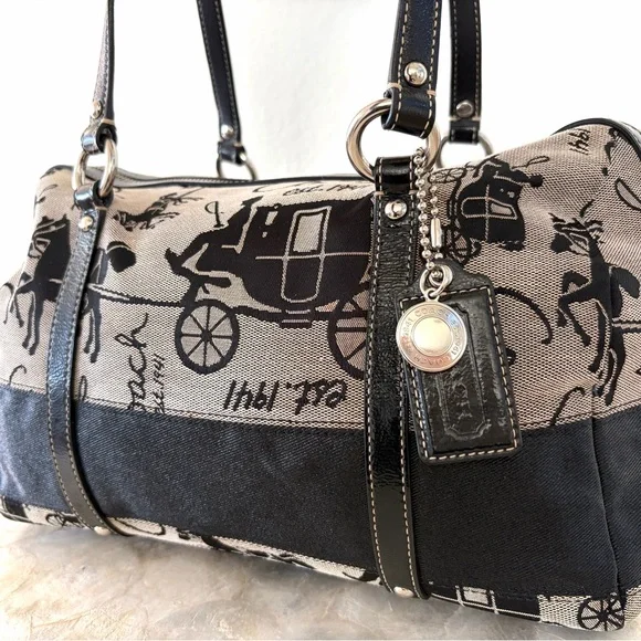 Authentic Coach Canvas & Leather Shoulder Bag - Picture 2 of 5